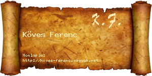 Köves Ferenc névjegykártya