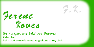 ferenc koves business card